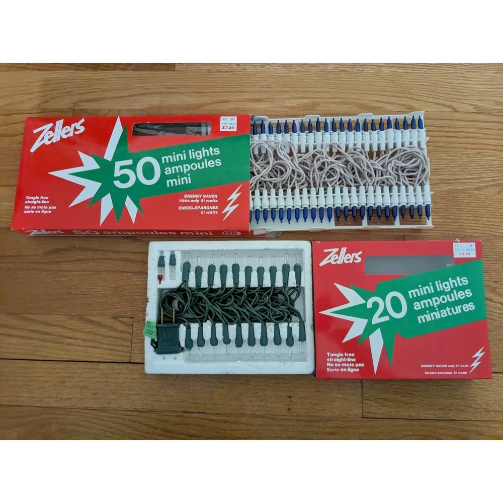 Vintage Christmas Mini Lights Lot Zellers Icicles‎ Outdoor Lights Untested